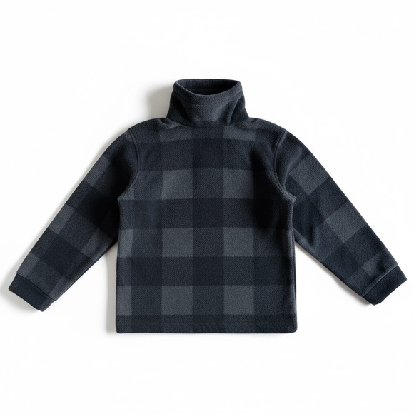 Columbia Buffalo Plaid Fleece Zip Jacket Black Gray Toddler Outerwear XXS (4T) - Picture 4 of 8